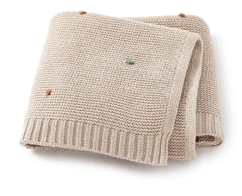 baby blanket Knitted Quilt Hand Embroidered Blanket Angel Wishes