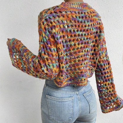 Multicolour Crochet Cropped Sweater Angel Wishes