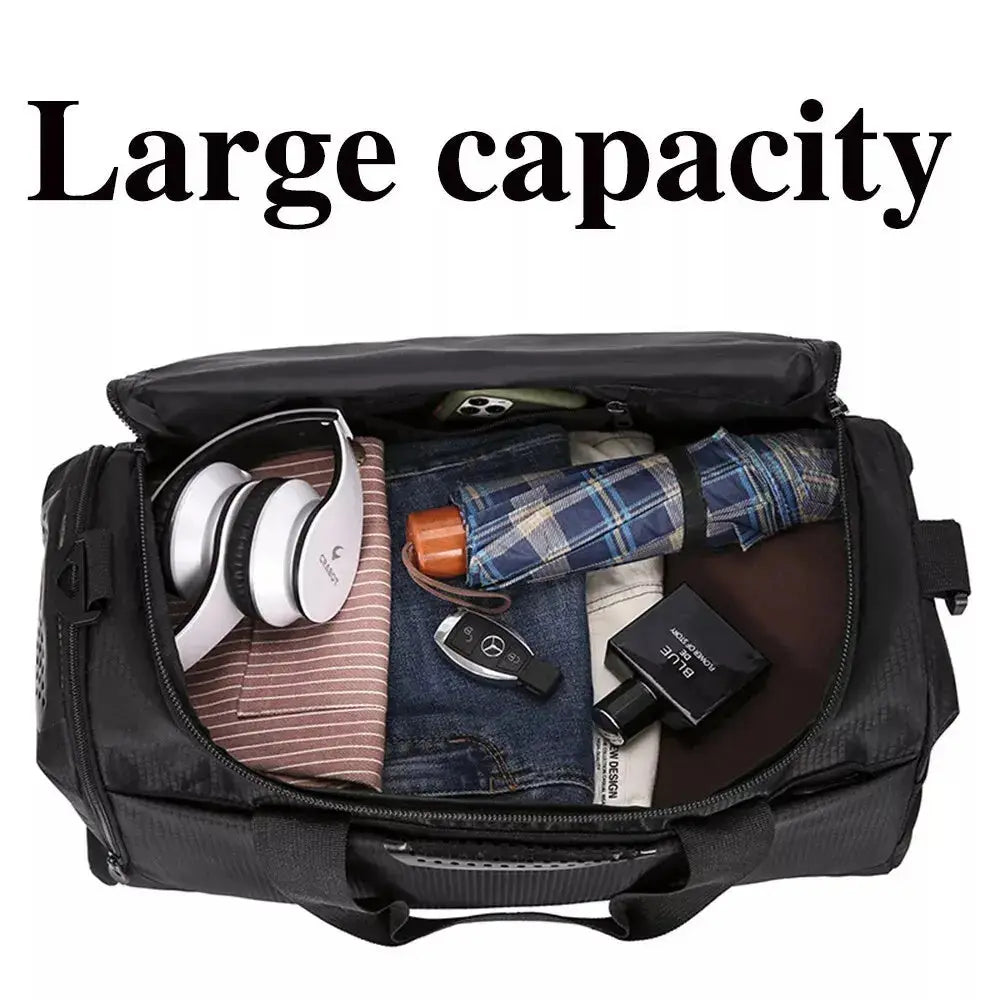 52x27x25cm Large Black Sport Gym Tote New Duffle Bag Travel Work Gear Bag Angel Wishes