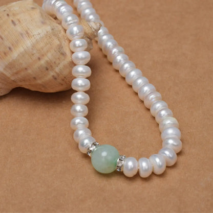 Plump White Natural Pearl Necklace Angel Wishes
