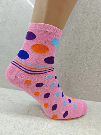 6  12  24 Pairs Womens Socks Mixed Striped  Polka Dot Designs Angel Wishes