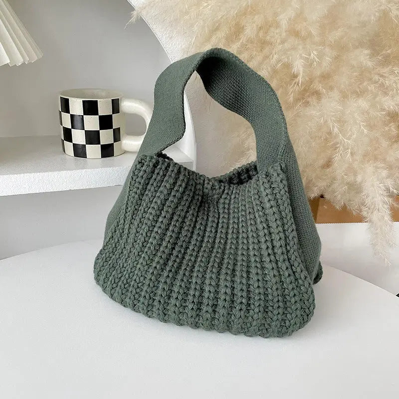 Simple All-match High-grade Wool Knitted Handbag Angel Wishes