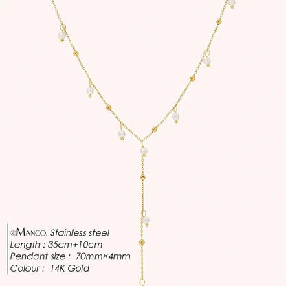 Tassel Pearl Pendant Chain Angel Wishes