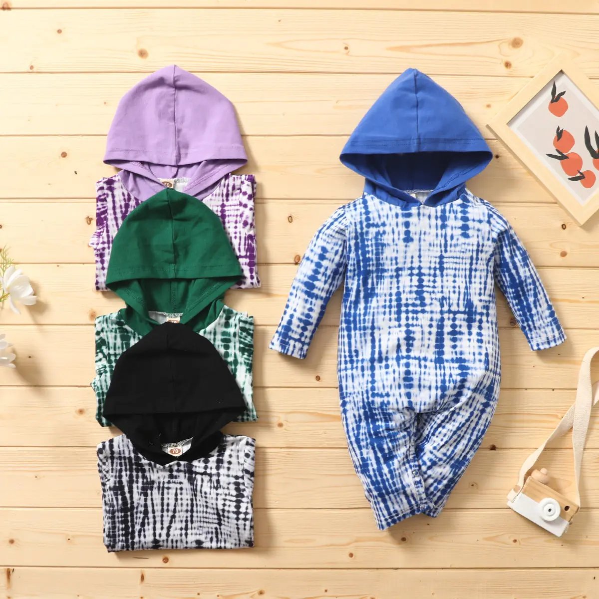 Hooded Tie-Dye Romper Angel Wishes