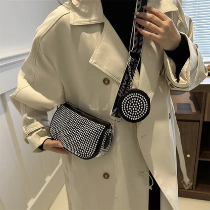 Rhinestone Shoulder Bag With Small Purse Fashion Party Underarm Crossbody Bag For Women Luxury Designer Bags Angel Wishes