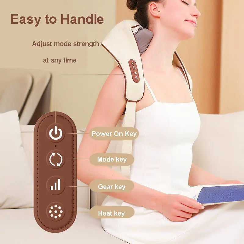 Electric Shoulder Back Neck Massager Shiatsu Body With Heat Kneading 2 Models UK Angel Wishes