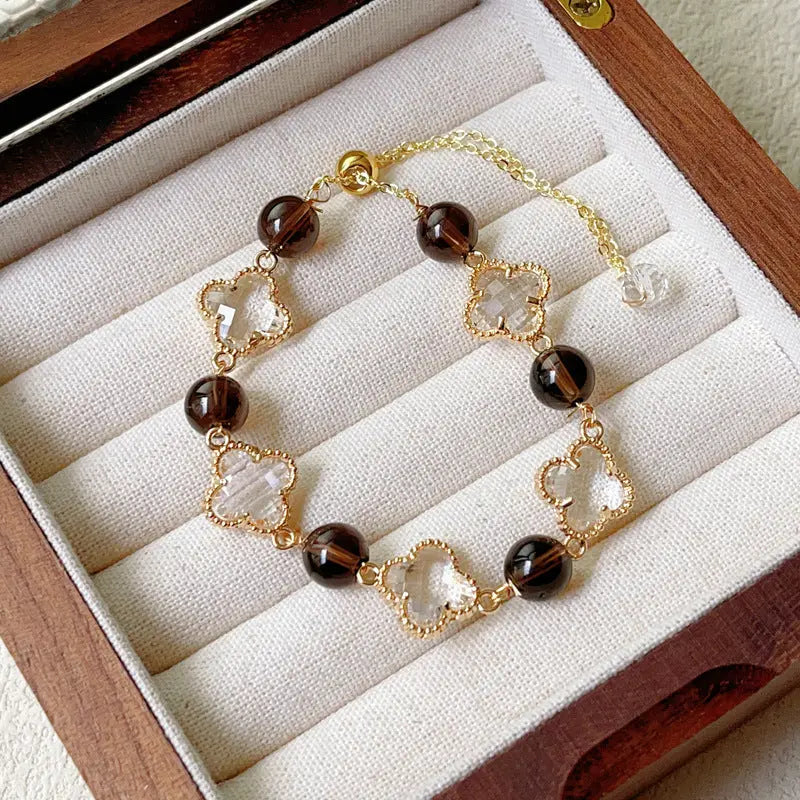 Natural Amethyst Citrine Alloy Bracelet Angel Wishes