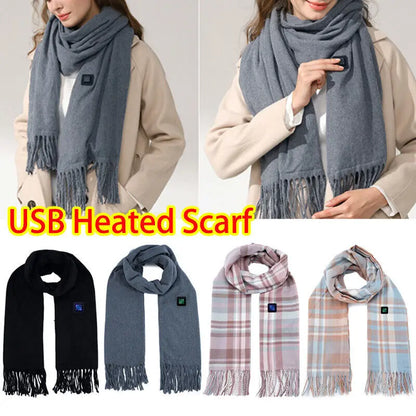 Smart Electric Heated Scarf Winter Neck Warmer Shawl USB Man Woman Designer HS Angel Wishes