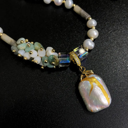 Hand-woven Natural Freshwater Pearls Necklace Angel Wishes