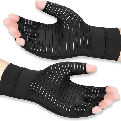 Anti arthritis Fingerless Compression Gloves Support Pain Relief Angel Wishes