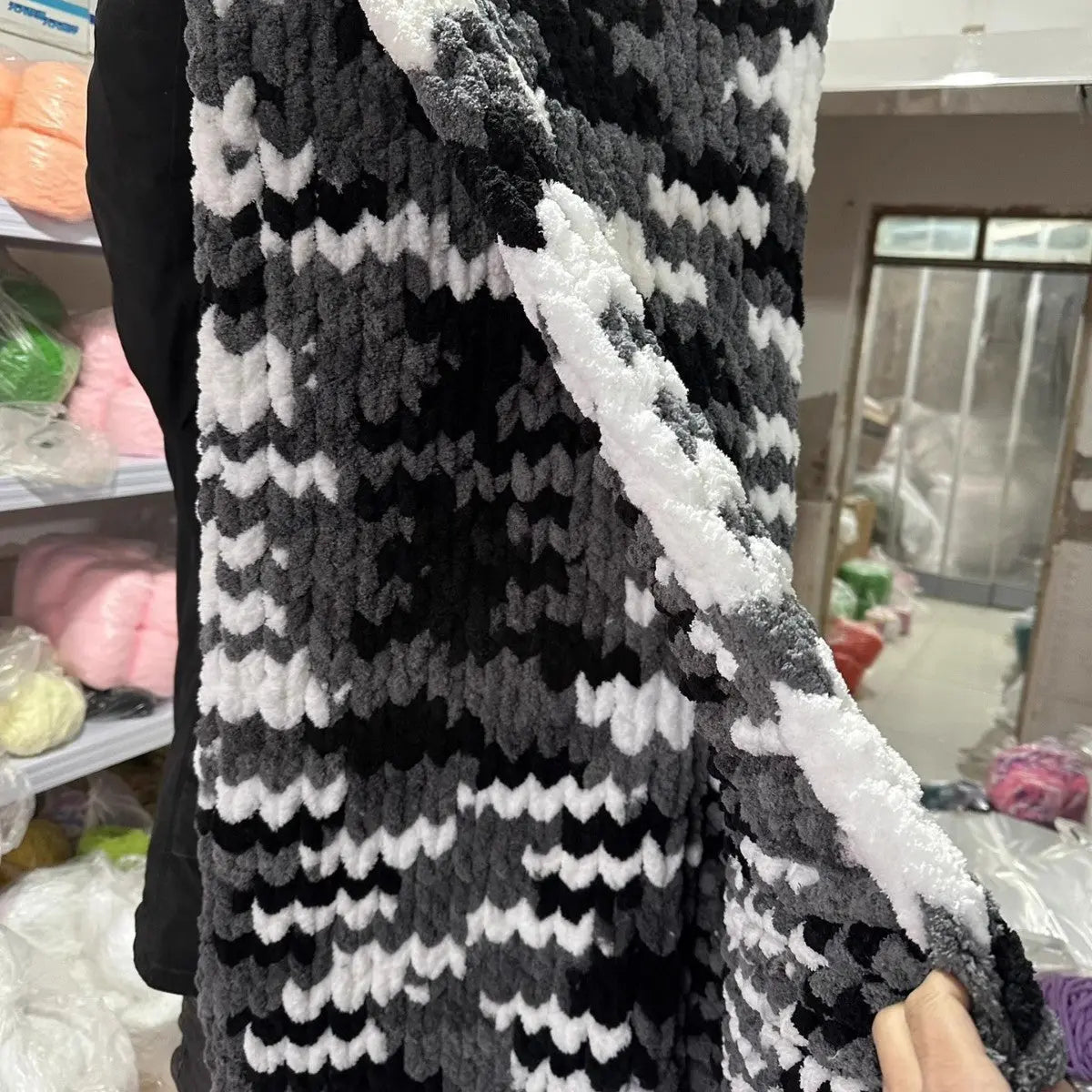 Coarse Yarn Chenille Knitted Blanket Angel Wishes