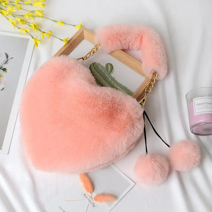 Heart-shaped Plush Handbag Angel Wishes