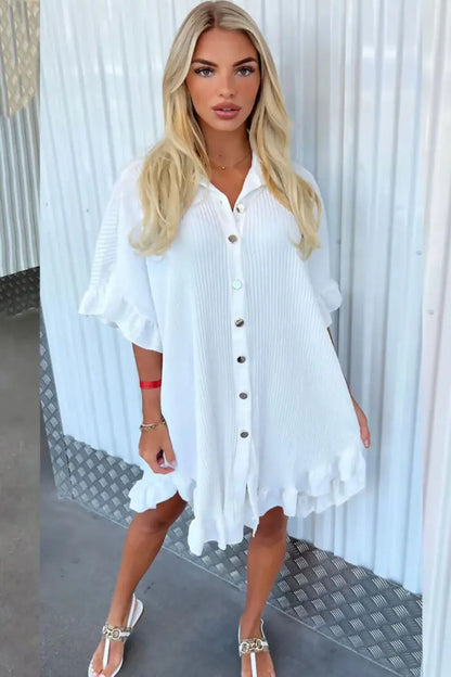Trendy Ladies Pleated Dress Angel Wishes