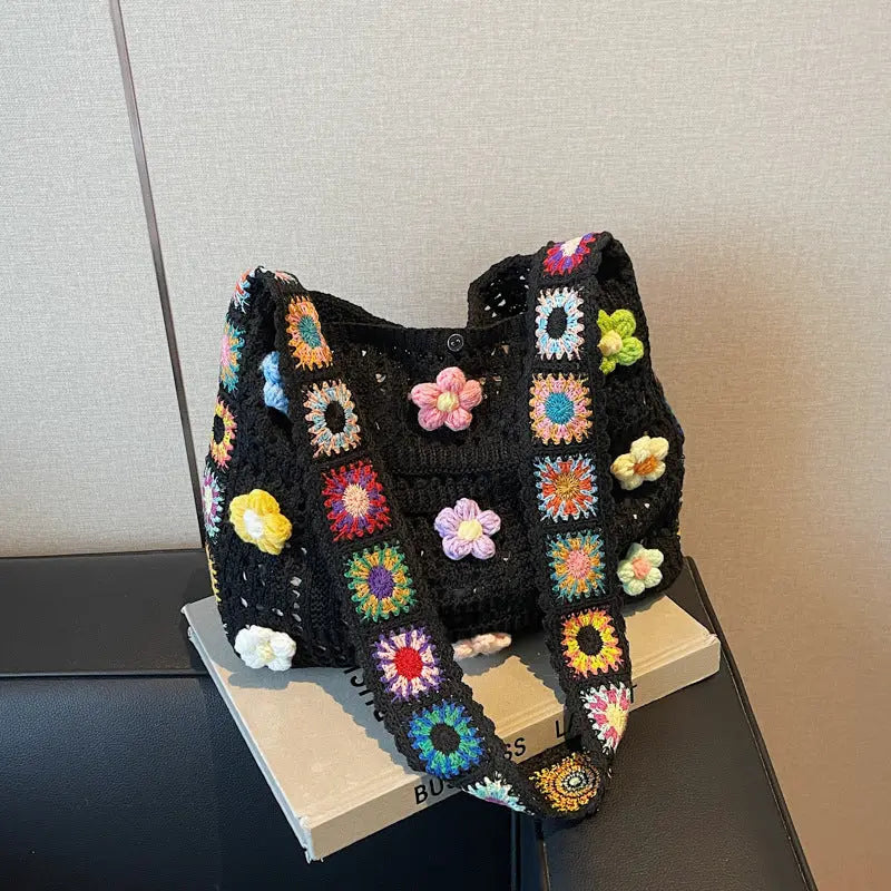 Large Capacity Knitted Shoulder Bag Angel Wishes
