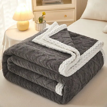 Blanket Double Thickened Warm Coral Fleece Sofa Blanket Angel Wishes