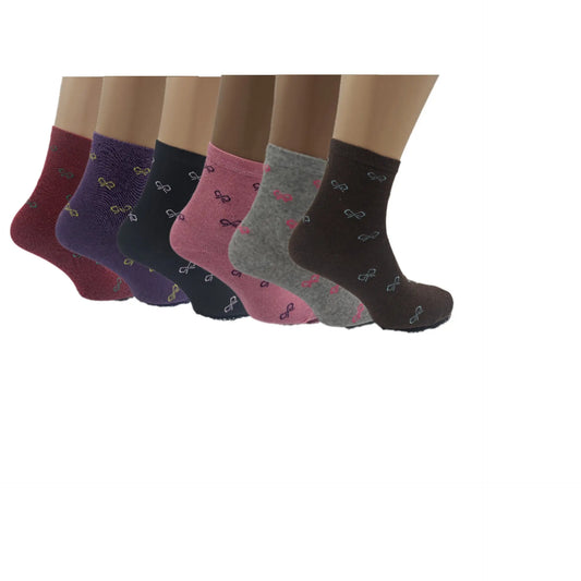 Set Of 6 12 Or 24 Pairs  Womens Colorful Bow Socks Angel Wishes