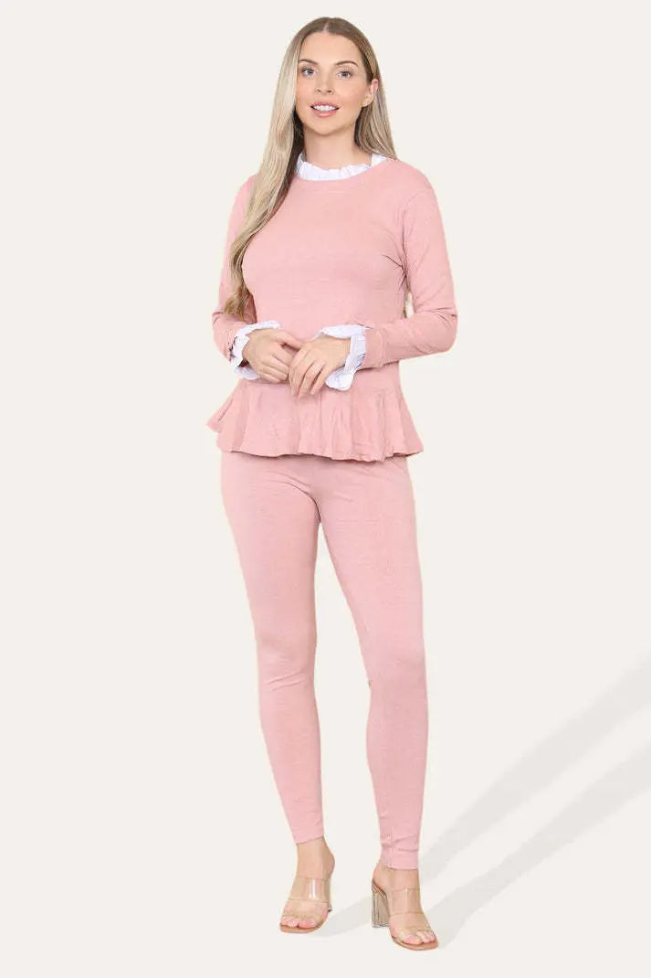 Pleated Lounge Wear Set Angel Wishes