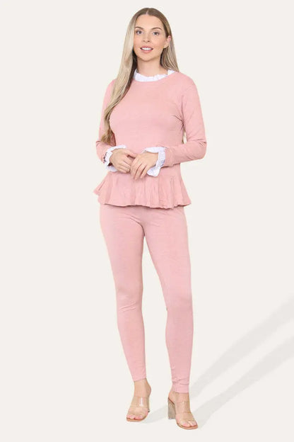 Pleated Lounge Wear Set Angel Wishes
