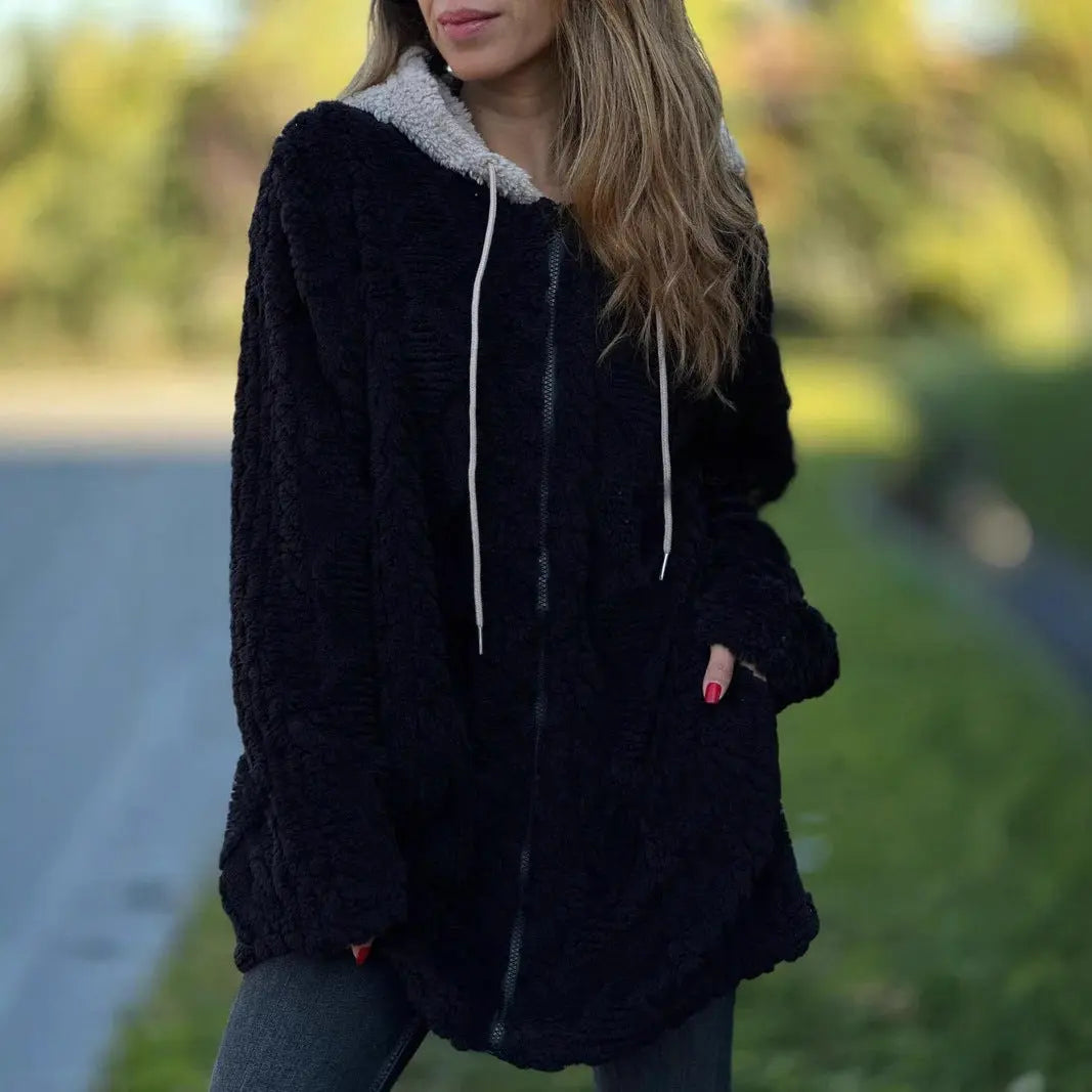 Hooded Solid Colour Cardigan For Women Angel Wishes