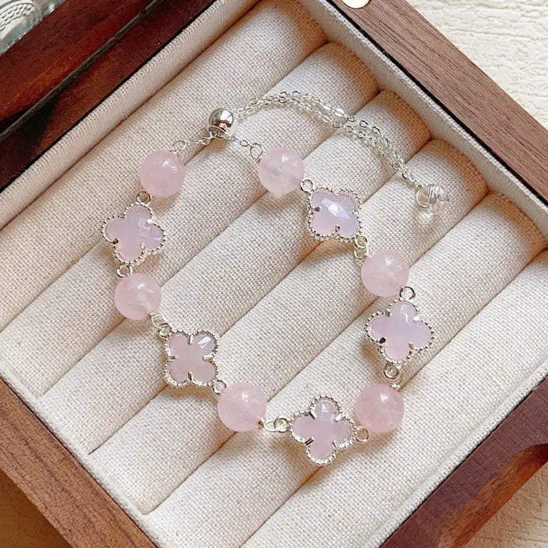 Natural Amethyst Citrine Alloy Bracelet Angel Wishes