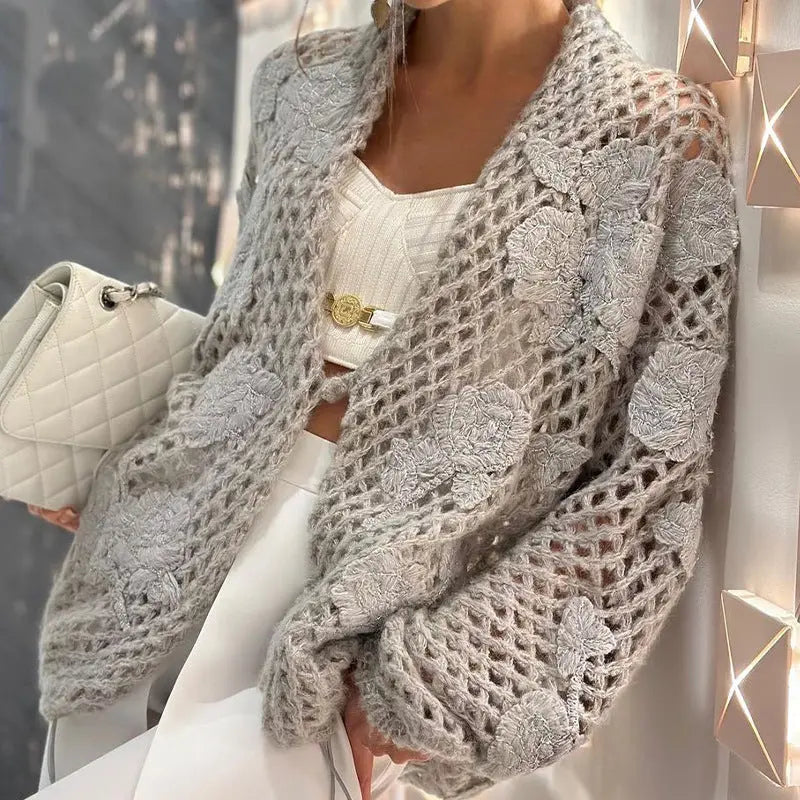 Hollow-out Hand-knitted Three-dimensional Crocheted Sweater Angel Wishes