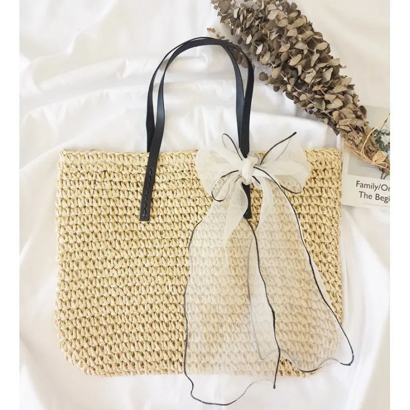 New Seaside Holiday Woven Bag Portable Angel Wishes