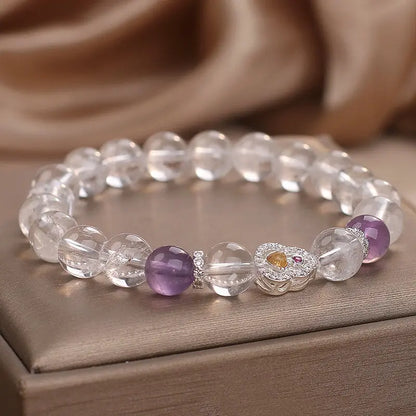 Natural White Crystal Amethyst Bracelet Angel Wishes