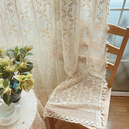 Cotton Linen Crochet Hollow Living Room Curtains Angel Wishes