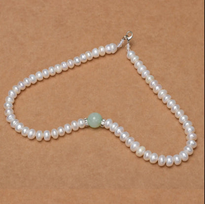Plump White Natural Pearl Necklace Angel Wishes