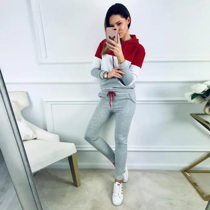 Women's Sportswear Women's Sportswear Fashion Autumn Hooded Casual Suit Tracksuit Women Angel Wishes