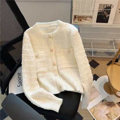 Knitted Top Women's Round Neck Sweater Coat Angel Wishes