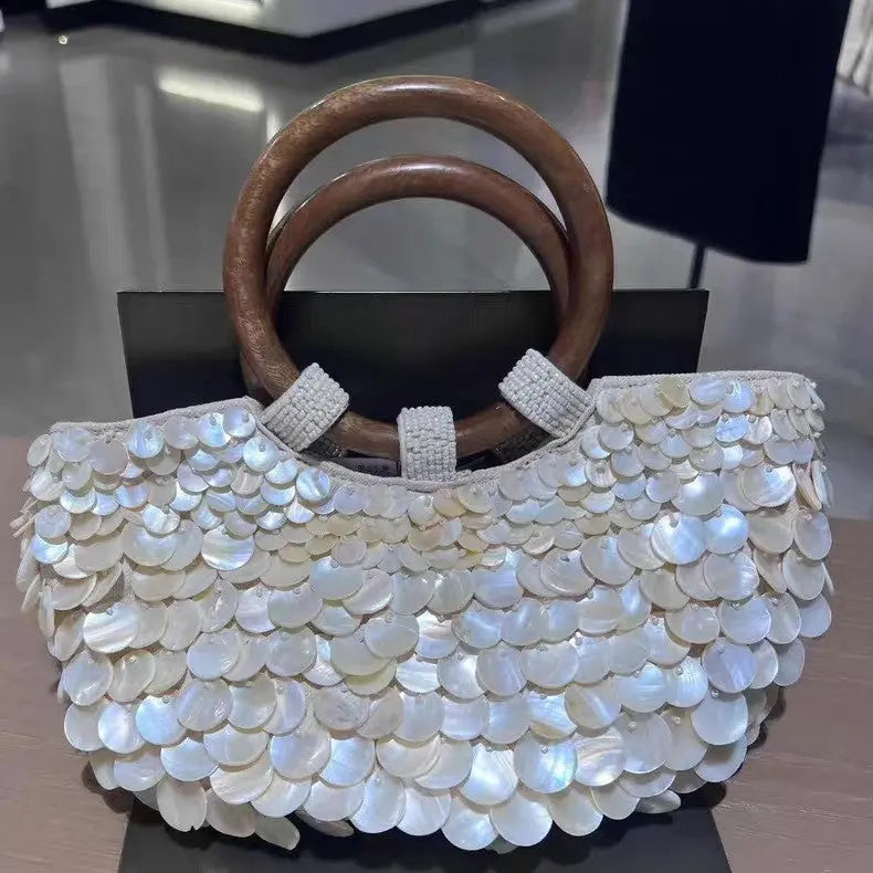 High-grade Handmade Natural Shell Bag Fairy Hand-held Women's Bag Angel Wishes
