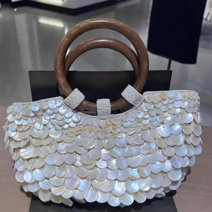 High-grade Handmade Natural Shell Bag Fairy Hand-held Women's Bag Angel Wishes