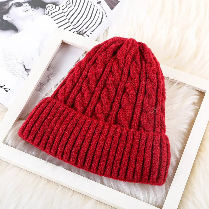 Winter Mohair Women Fleece Knitted Beanie Angel Wishes