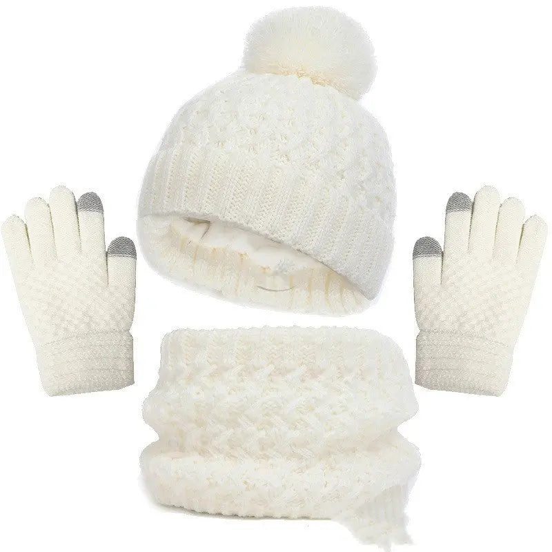 Children's Hat Scarf Gloves Three-piece Set Angel Wishes