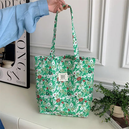 Floral Canvas Tote Bag Angel Wishes