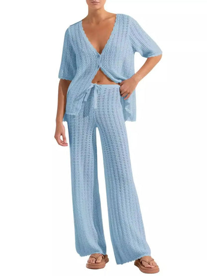 Knitted High Waist Trousers And Sweater Angel Wishes