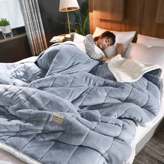Fleece Blankets And Throws Thick Warm Winter Blankets Home Super Soft Duvet Luxury Solid Blankets On Twin Bedding Angel Wishes