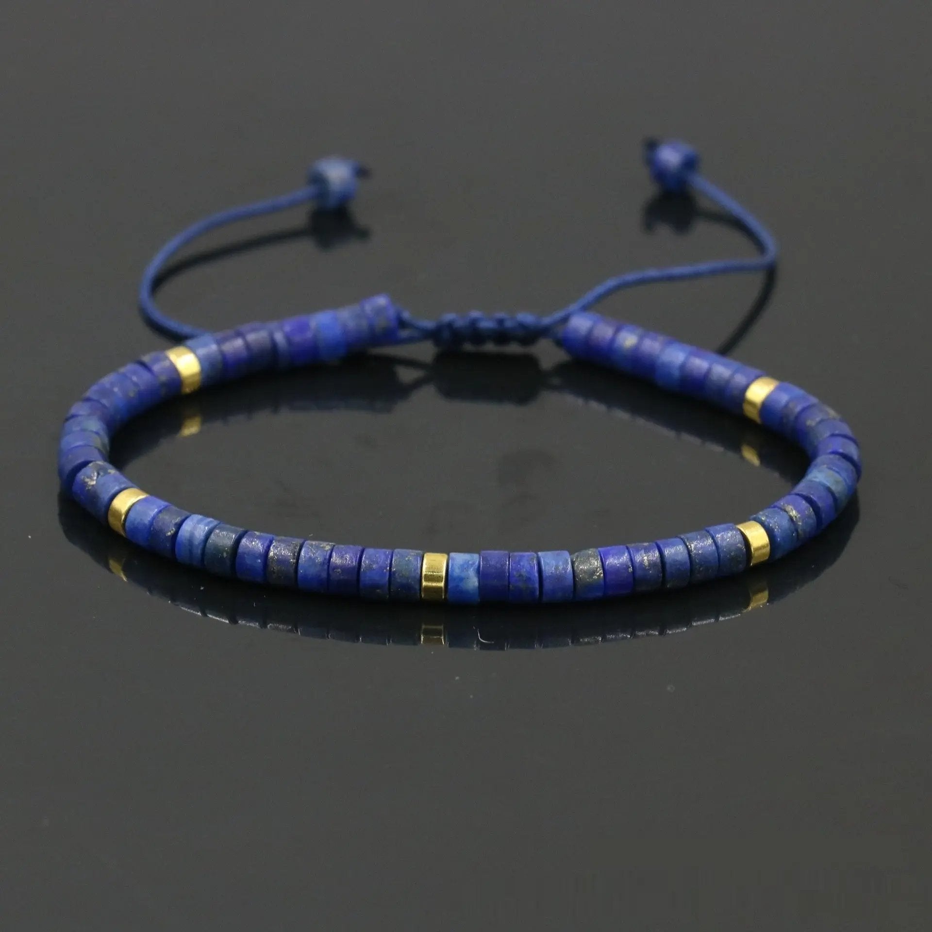 Lapis Spacer Beads Woven Bracelet Angel Wishes