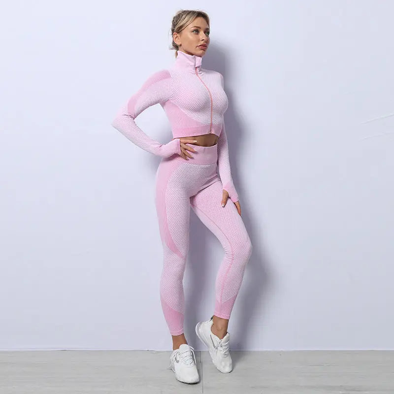 3PCS Yoga Set Seamless Sport Set Women Gym Clothing Leggings Women Crop Top Sports Bra Women Fitness Gym Set Womens Outfits Tracksuit Angel Wishes