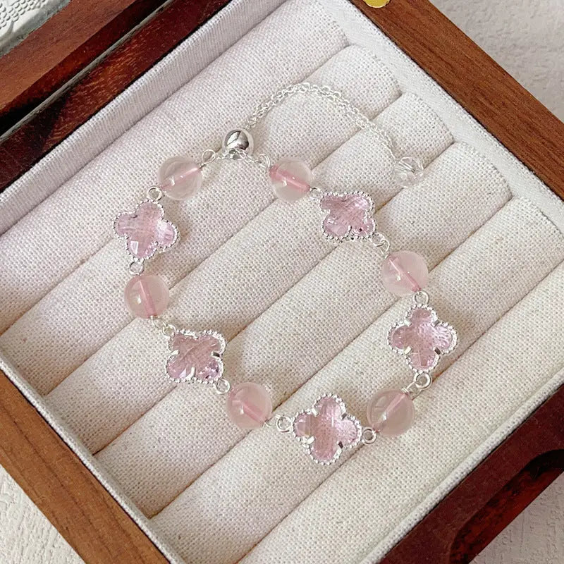 Natural Amethyst Citrine Alloy Bracelet Angel Wishes