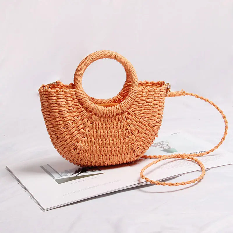 Seaside Vacation Beach Mini Straw Bag Angel Wishes