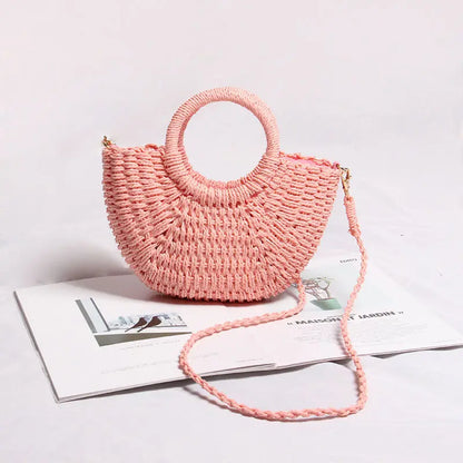 Seaside Vacation Beach Mini Straw Bag Angel Wishes