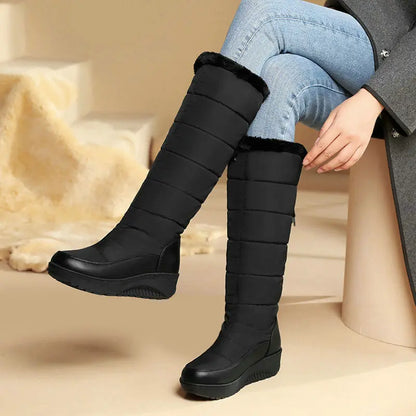 Women's Mid-calf Comfortable Platform Waterproof Down Cotton Snow Boots Angel Wishes