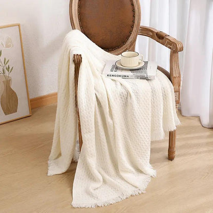 Solid Colour Knitted Sofa Blanket Angel Wishes