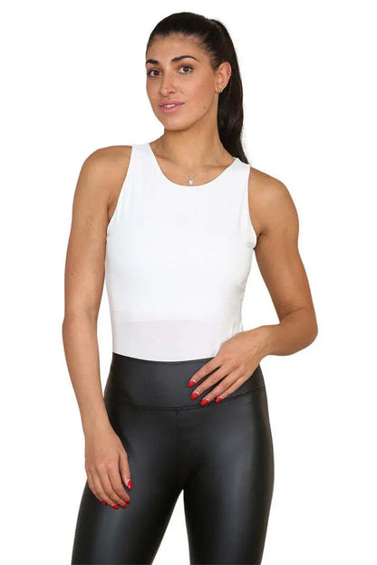 Round Neck Racer Bodysuit Double Layered Angel Wishes