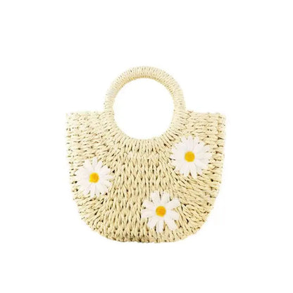 Women's Fashion Daisy Crossbody Portable Straw-weaved Bag Angel Wishes