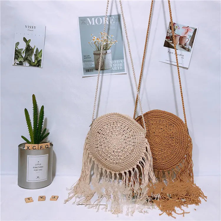 Round Tassel Cotton Bag Angel Wishes
