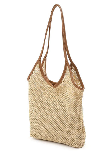 Vest Fishnet Bag Literary Straw Shoulder Bag Angel Wishes