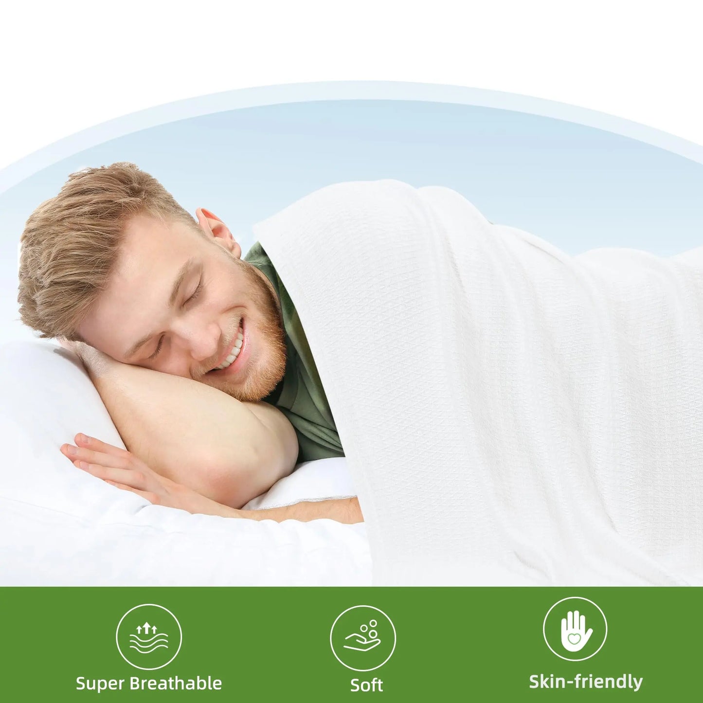 PiccoCasa Cooling Bamboo Blanket All Seasons Breathable for Hot Sleepers, Soft and Lightweight for Bed, Sofa Thin Blanket Summer Keep Cool Light Gray Single 150x200cm Angel Wishes